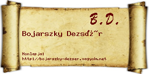 Bojarszky Dezsér névjegykártya